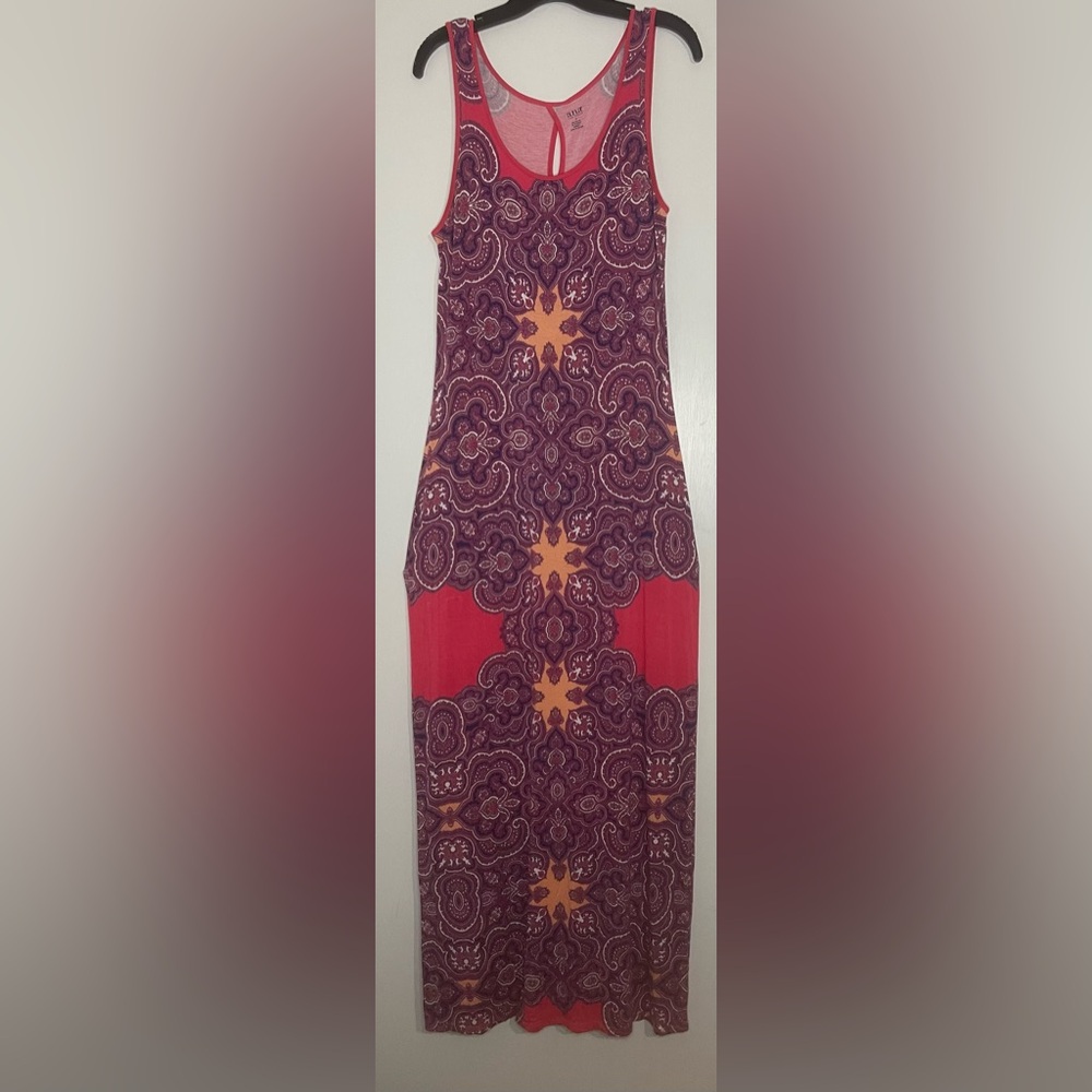 a.n.a Red Bohemian Design Full-Length Maxi Dress – Red & Purple
